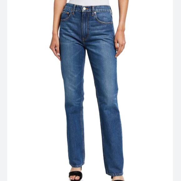 Trave Paloma 90's Straight Full Length Jeans Nowhere Near Classic Mid Wash - Picture 1 of 12